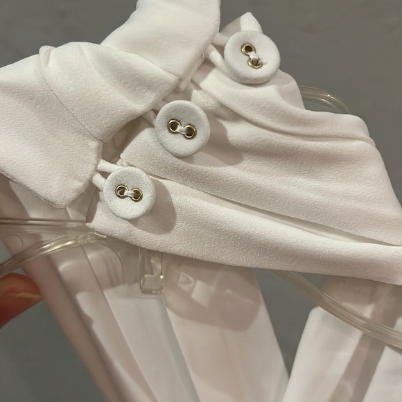 Shona joy x Revolve Knotted Neckline Tulip Hem Draped Dress Gown Ivory NWT - Picture 10 of 14